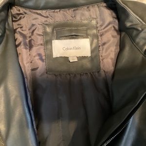 Calvin Klein leather motorcycle style  jacket Mens size XL